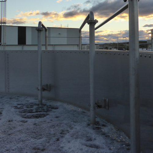 MBBR aeration tank at a food processing plant.