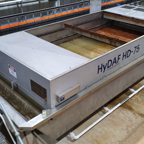 A HyDAF HD-100 – part of a completed wastewater treatment plant designed and constructed by Hydroflux at a poultry processing plant in Fiji