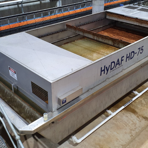 A HyDAF HD-100 – part of a completed wastewater treatment plant designed and constructed by Hydroflux at a poultry processing plant in Fiji
