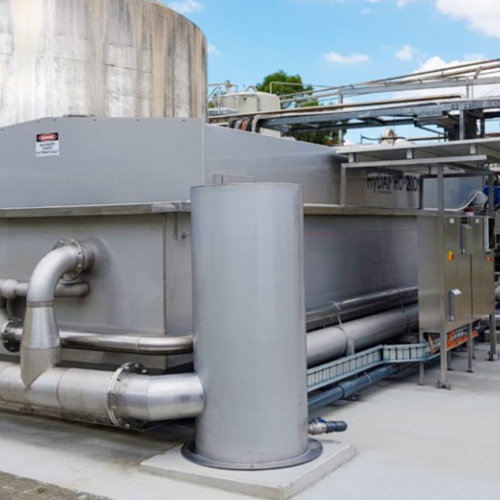 A HyDAF HD-200 treating wastewater following anaerobic treatment at a brewery in QLD
