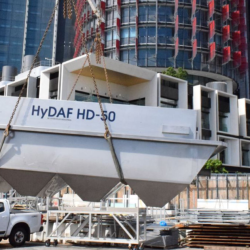 A 50 kL/hr HyDAF being offloaded at a ground water treatment plant in Sydney’s CBD