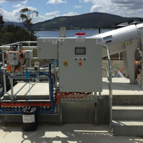 A sludge dewatering plant at a fish processing plant in Tasmania
