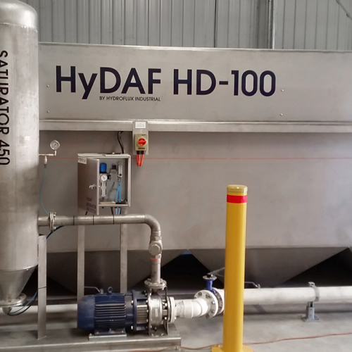 A HyDAF HD-100 treating wastewater at a poultry processing plant in QLD
